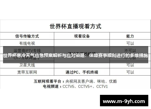 世界杯寒冷天气应急预案解析与应对策略：保障赛事顺利进行的多维措施