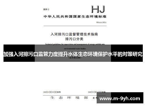 加强入河排污口监管力度提升水体生态环境保护水平的对策研究
