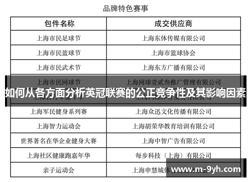 如何从各方面分析英冠联赛的公正竞争性及其影响因素